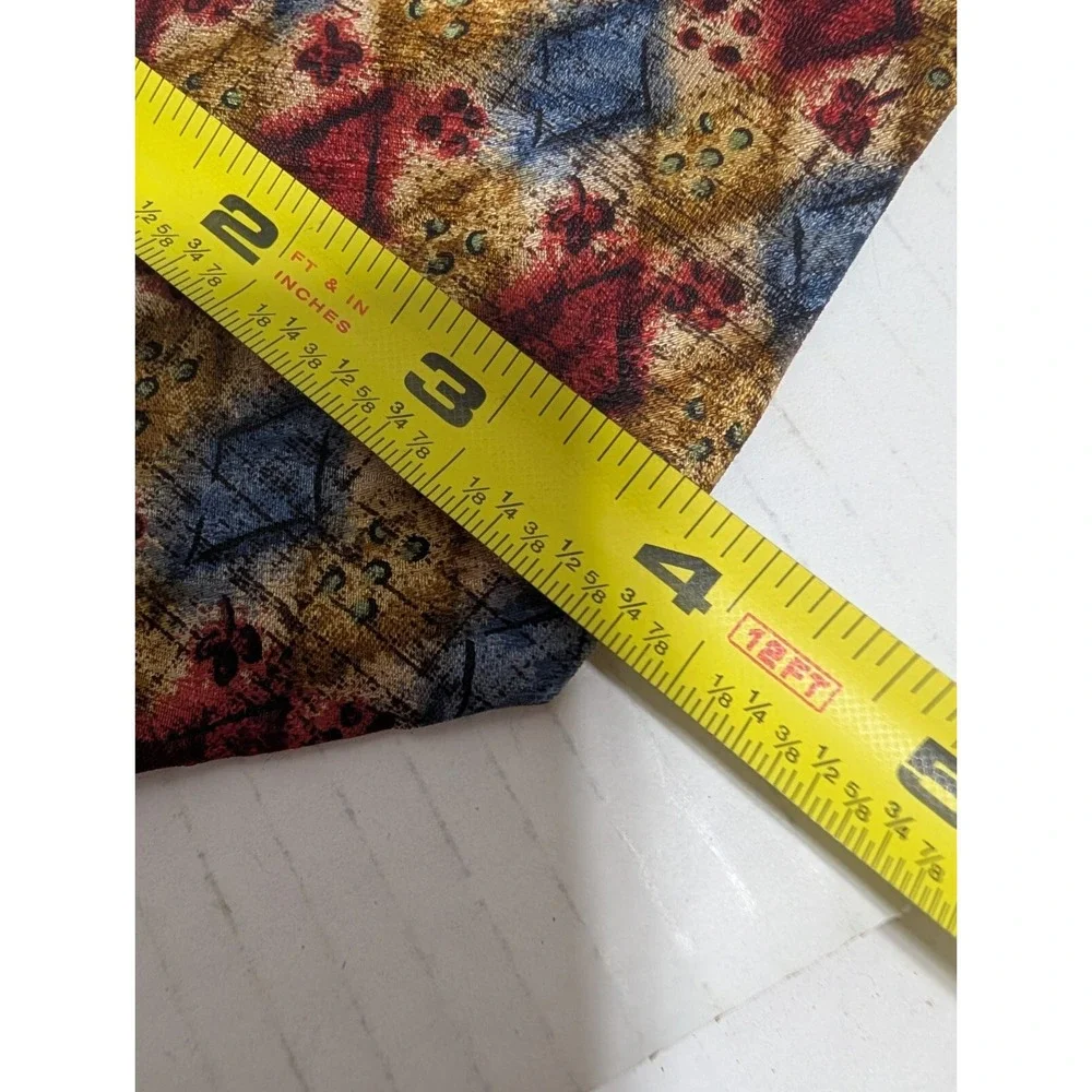 Ermenegildo Zegna 100% Silk Necktie Multicolor Geometric All Over Italy 57